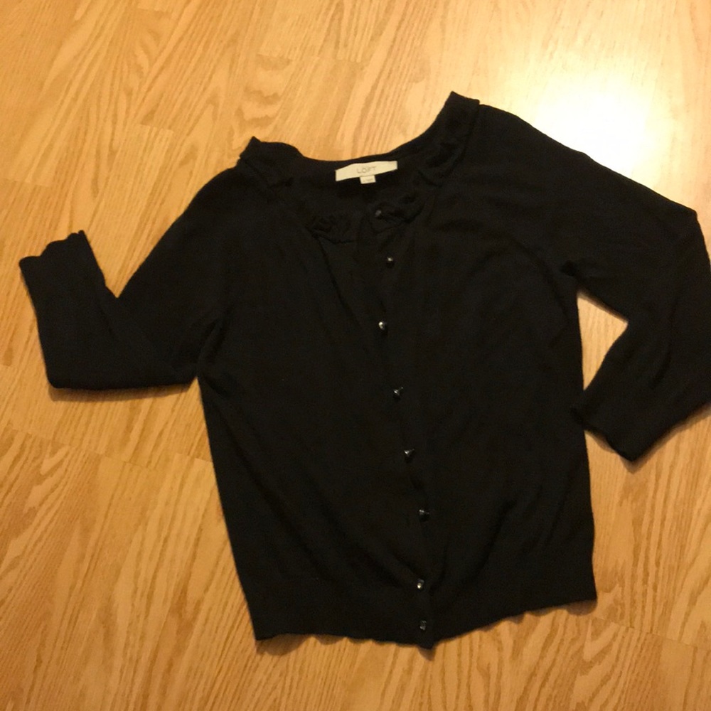 Loft cardigan with jewel buttons - black, small